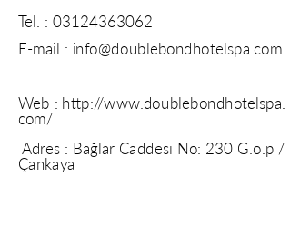Double Bond Hotel Spa iletiim bilgileri